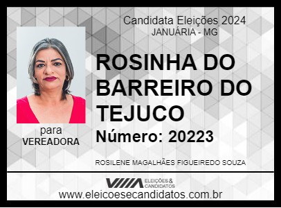 Candidato ROSINHA DO BARREIRO DO TEJUCO  2024 - JANUÁRIA - Eleições