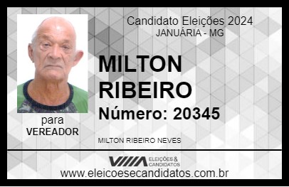 Candidato MILTON RIBEIRO  2024 - JANUÁRIA - Eleições