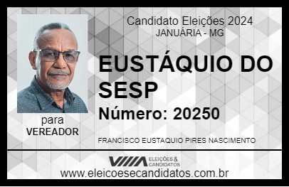 Candidato EUSTÁQUIO DO SESP 2024 - JANUÁRIA - Eleições