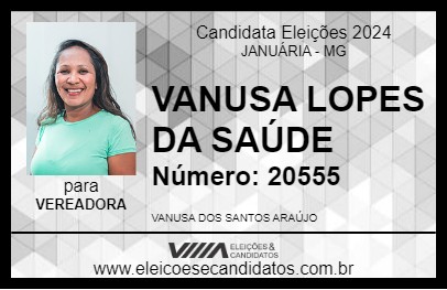 Candidato VANUSA LOPES DA SAÚDE 2024 - JANUÁRIA - Eleições