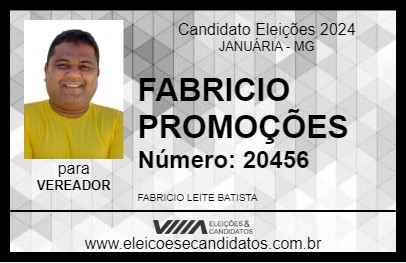 Candidato FABRICIO PROMOÇÕES 2024 - JANUÁRIA - Eleições