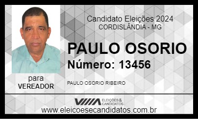 Candidato PAULO OSORIO  2024 - CORDISLÂNDIA - Eleições