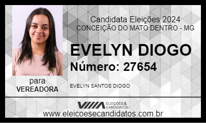 Candidato EVELYN DIOGO 2024 - CONCEIÇÃO DO MATO DENTRO - Eleições