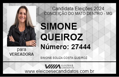 Candidato SIMONE QUEIROZ 2024 - CONCEIÇÃO DO MATO DENTRO - Eleições