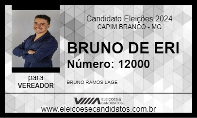 Candidato BRUNO DE ERI 2024 - CAPIM BRANCO - Eleições