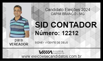 Candidato SID CONTADOR 2024 - CAPIM BRANCO - Eleições