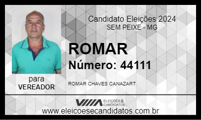 Candidato ROMAR CANAZART 2024 - SEM PEIXE - Eleições