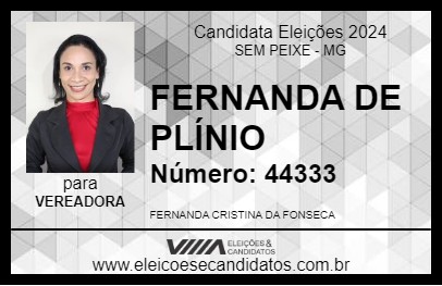 Candidato FERNANDA DE PLÍNIO 2024 - SEM PEIXE - Eleições