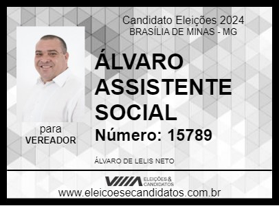 Candidato ÁLVARO ASSISTENTE SOCIAL 2024 - BRASÍLIA DE MINAS - Eleições