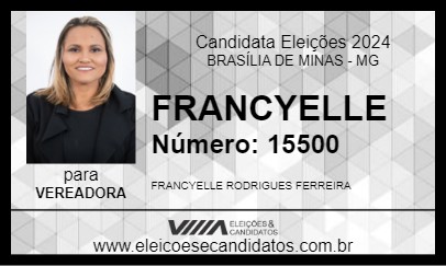 Candidato FRANCYELLE 2024 - BRASÍLIA DE MINAS - Eleições