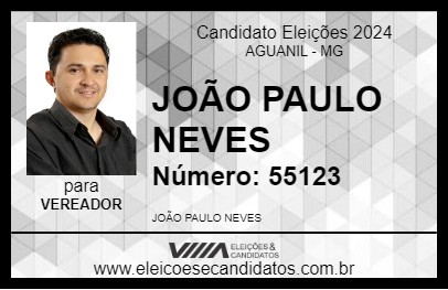 Candidato JOÃO PAULO NEVES 2024 - AGUANIL - Eleições