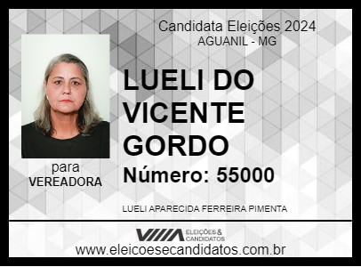 Candidato LUELI DO VICENTE GORDO 2024 - AGUANIL - Eleições