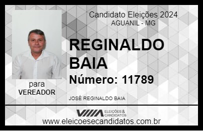 Candidato REGINALDO BAIA 2024 - AGUANIL - Eleições