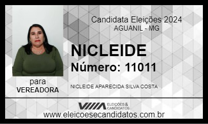 Candidato NICLEIDE 2024 - AGUANIL - Eleições