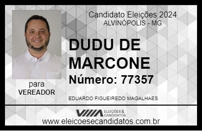 Candidato DUDU DE MARCONE 2024 - ALVINÓPOLIS - Eleições