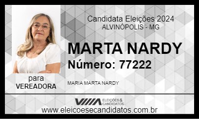 Candidato MARTA NARDY 2024 - ALVINÓPOLIS - Eleições