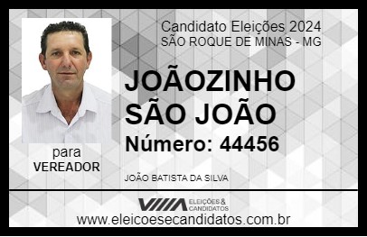 Candidato JOÃOZINHO SÃO JOÃO 2024 - SÃO ROQUE DE MINAS - Eleições