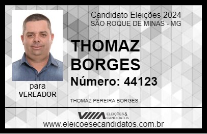 Candidato THOMAZ BORGES 2024 - SÃO ROQUE DE MINAS - Eleições