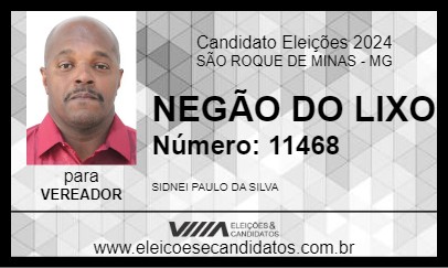 Candidato NEGÃO DO LIXO 2024 - SÃO ROQUE DE MINAS - Eleições