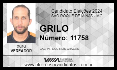 Candidato GRILO 2024 - SÃO ROQUE DE MINAS - Eleições