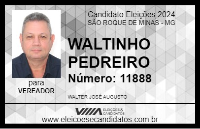 Candidato WALTINHO PEDREIRO 2024 - SÃO ROQUE DE MINAS - Eleições