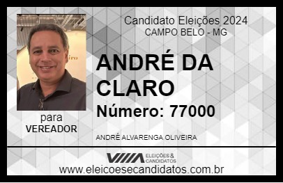 Candidato ANDRÉ DA CLARO 2024 - CAMPO BELO - Eleições