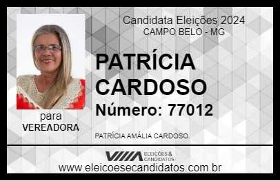 Candidato PATRÍCIA CARDOSO 2024 - CAMPO BELO - Eleições