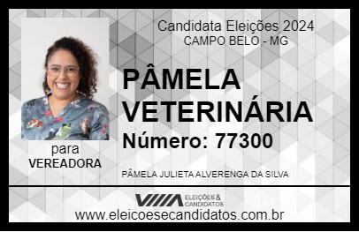 Candidato PÂMELA VETERINÁRIA 2024 - CAMPO BELO - Eleições