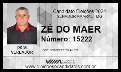 Candidato ZÉ DO MAER 2024 - SENADOR AMARAL - Eleições