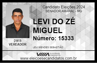 Candidato LEVI DO ZÉ MIGUEL 2024 - SENADOR AMARAL - Eleições