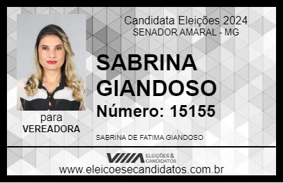 Candidato SABRINA GIANDOSO 2024 - SENADOR AMARAL - Eleições