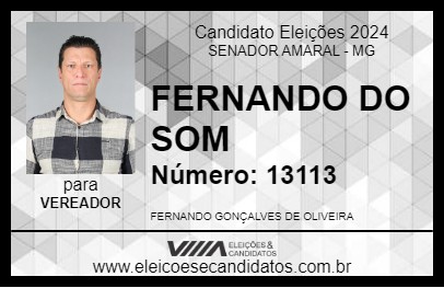 Candidato FERNANDO DO SOM 2024 - SENADOR AMARAL - Eleições