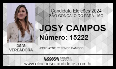 Candidato JOSY CAMPOS 2024 - SÃO GONÇALO DO PARÁ - Eleições