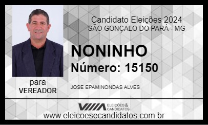 Candidato NONINHO 2024 - SÃO GONÇALO DO PARÁ - Eleições