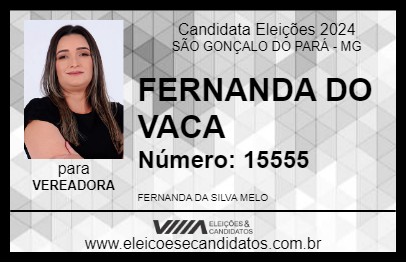 Candidato FERNANDA DO VACA 2024 - SÃO GONÇALO DO PARÁ - Eleições