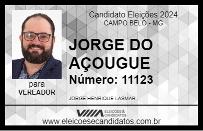 Candidato JORGE DO AÇOUGUE 2024 - CAMPO BELO - Eleições