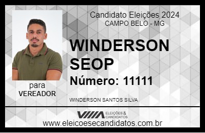 Candidato WINDERSON SANTOS 2024 - CAMPO BELO - Eleições