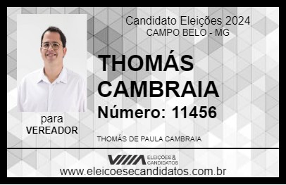 Candidato THOMÁS CAMBRAIA 2024 - CAMPO BELO - Eleições