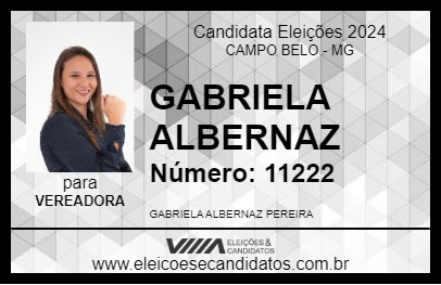 Candidato GABRIELA ALBERNAZ 2024 - CAMPO BELO - Eleições