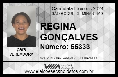 Candidato REGINA GONÇALVES 2024 - SÃO ROQUE DE MINAS - Eleições