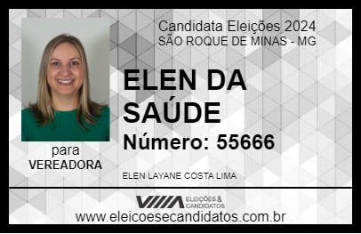 Candidato ELEN DA SAÚDE 2024 - SÃO ROQUE DE MINAS - Eleições