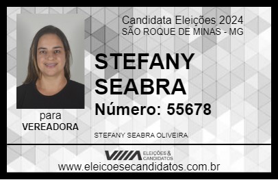 Candidato STEFANY SEABRA 2024 - SÃO ROQUE DE MINAS - Eleições