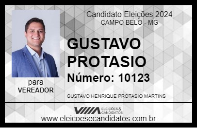 Candidato GUSTAVO PROTASIO 2024 - CAMPO BELO - Eleições