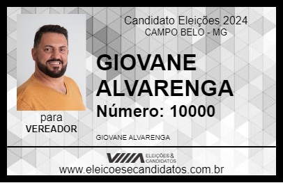 Candidato GIOVANE ALVARENGA 2024 - CAMPO BELO - Eleições