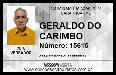 Candidato GERALDO DO CARIMBO 2024 - CARATINGA - Eleições