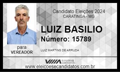 Candidato LUIZ BASILIO 2024 - CARATINGA - Eleições