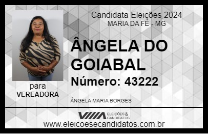 Candidato ÂNGELA DO GOIABAL 2024 - MARIA DA FÉ - Eleições