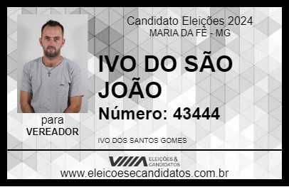 Candidato IVO DO SÃO JOÃO 2024 - MARIA DA FÉ - Eleições