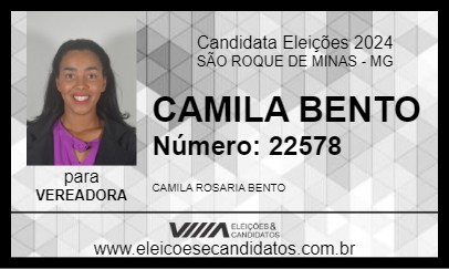 Candidato CAMILA BENTO 2024 - SÃO ROQUE DE MINAS - Eleições