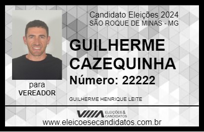 Candidato GUILHERME CAZEQUINHA 2024 - SÃO ROQUE DE MINAS - Eleições